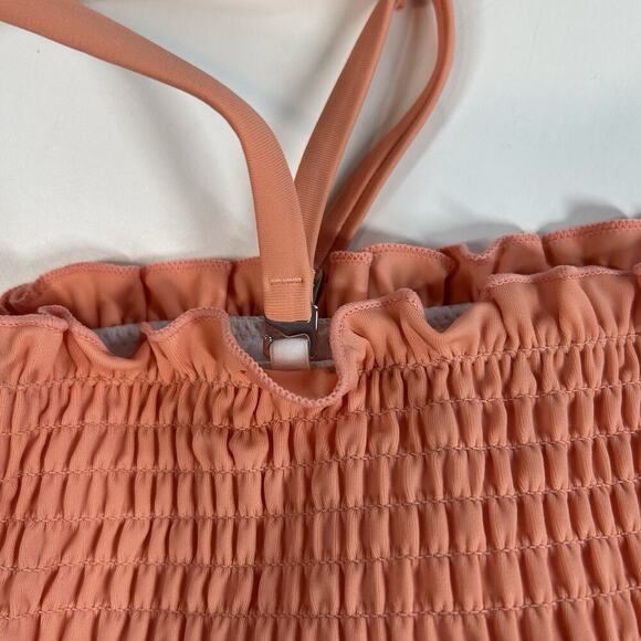 Cupshe High Waist Swimsuit Womens Large Peplum Coral Tankini Striped Modest - Picture 7 of 7